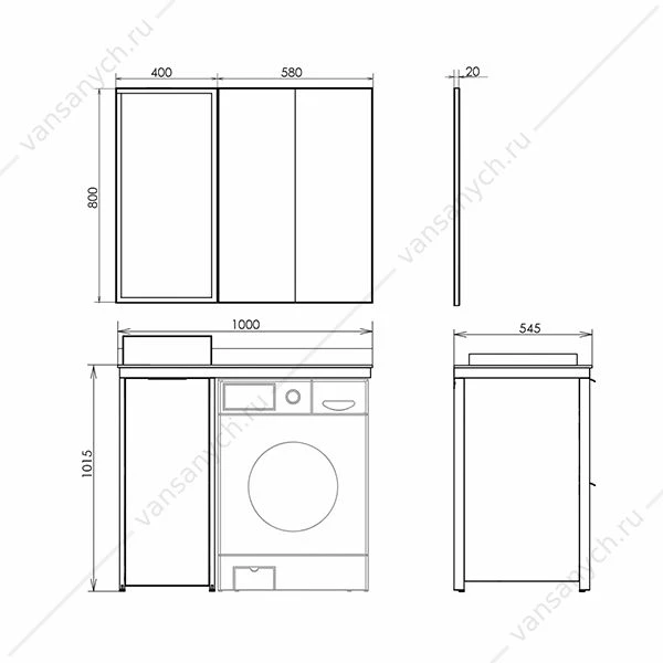 Зеркало 40 COMFORTY Лозанна-40 белый глянец, 00-00013799CF