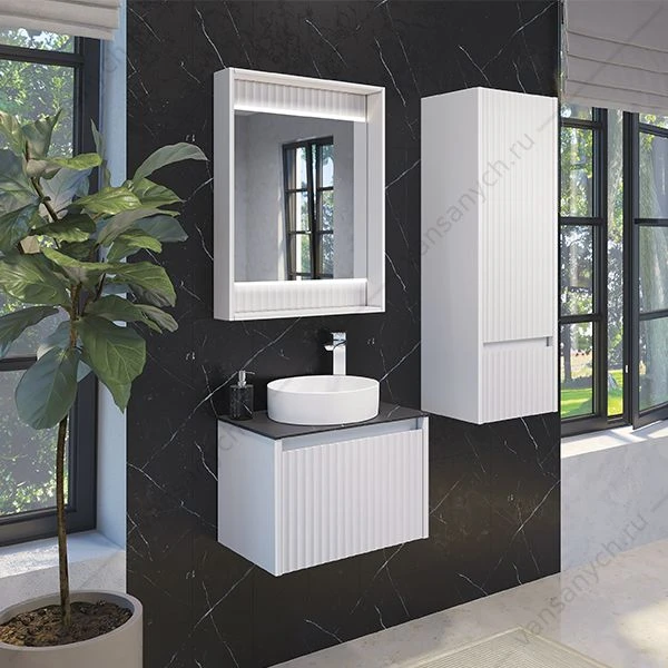 Зеркало 60 COMFORTY Марсель-60 белый, подсветка, бесконтакт. сенсор, 00-00001278CF