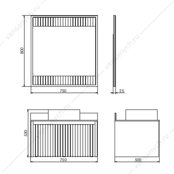 Зеркало 75 COMFORTY Марсель-75 белый, подсветка, бесконтакт. сенсор, 00-00012269CF