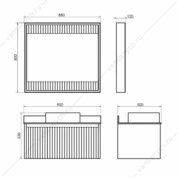 Зеркало 90 COMFORTY Марсель-90 белый, подсветка, бесконтакт. сенсор, 00-00013685CF