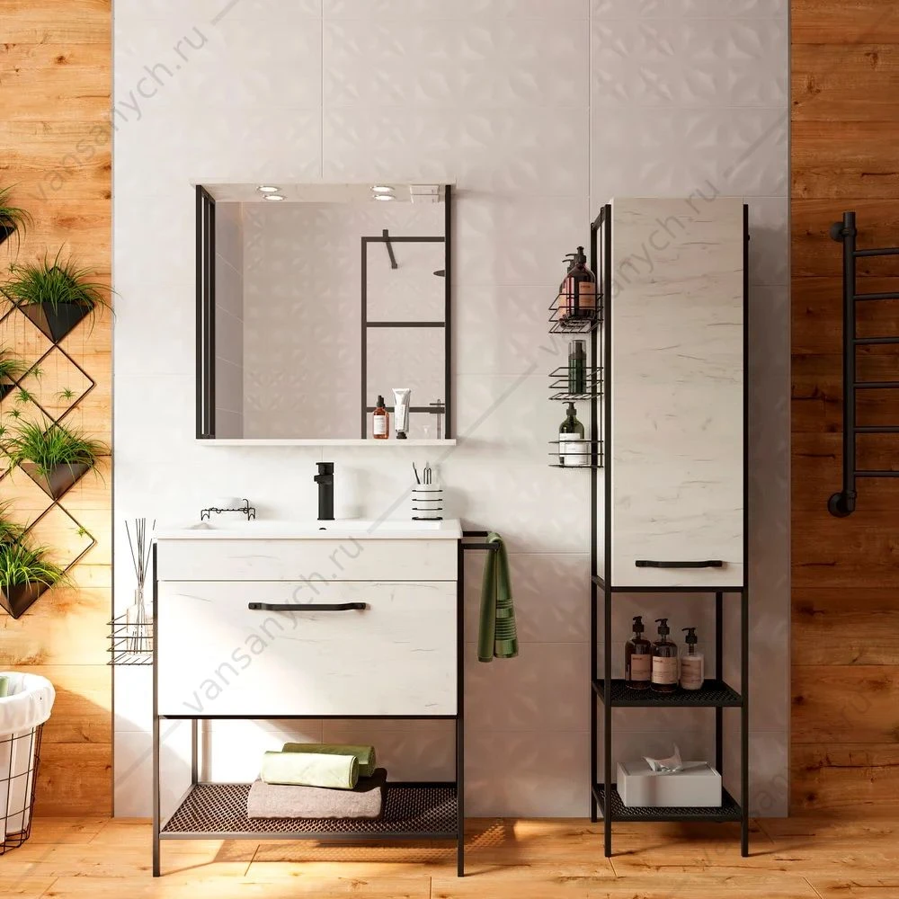 Тумба Бруклин 75 с раковиной PIANO (Kerama Marazzi) SANFLOR