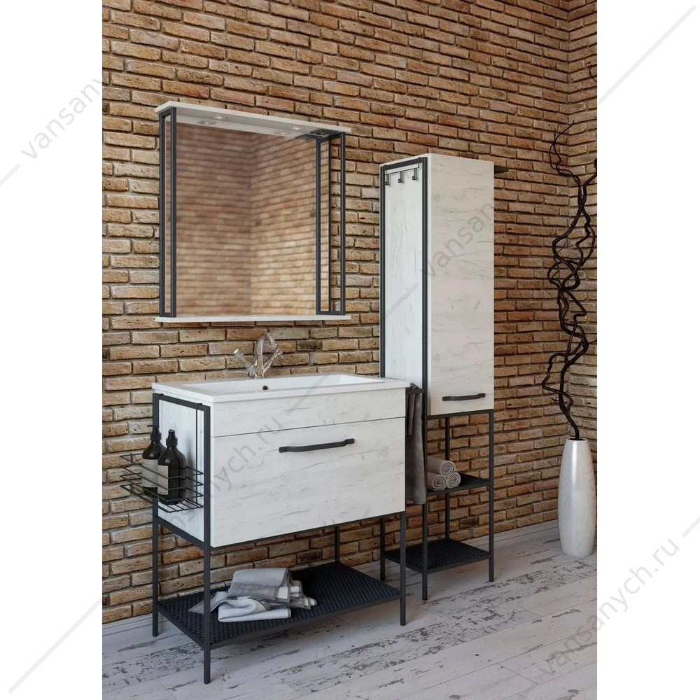 Тумба Бруклин 75 с раковиной PIANO (Kerama Marazzi) SANFLOR