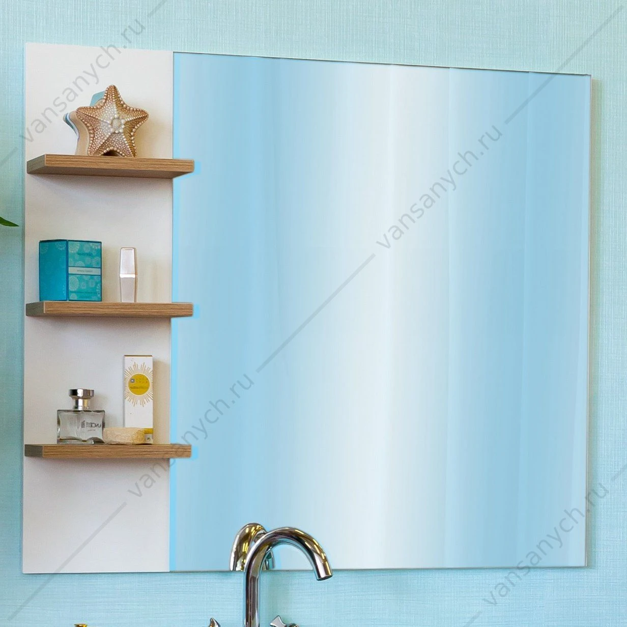 Зеркало Ингрид 80 R, 3 полки, SANFLOR С000005875
