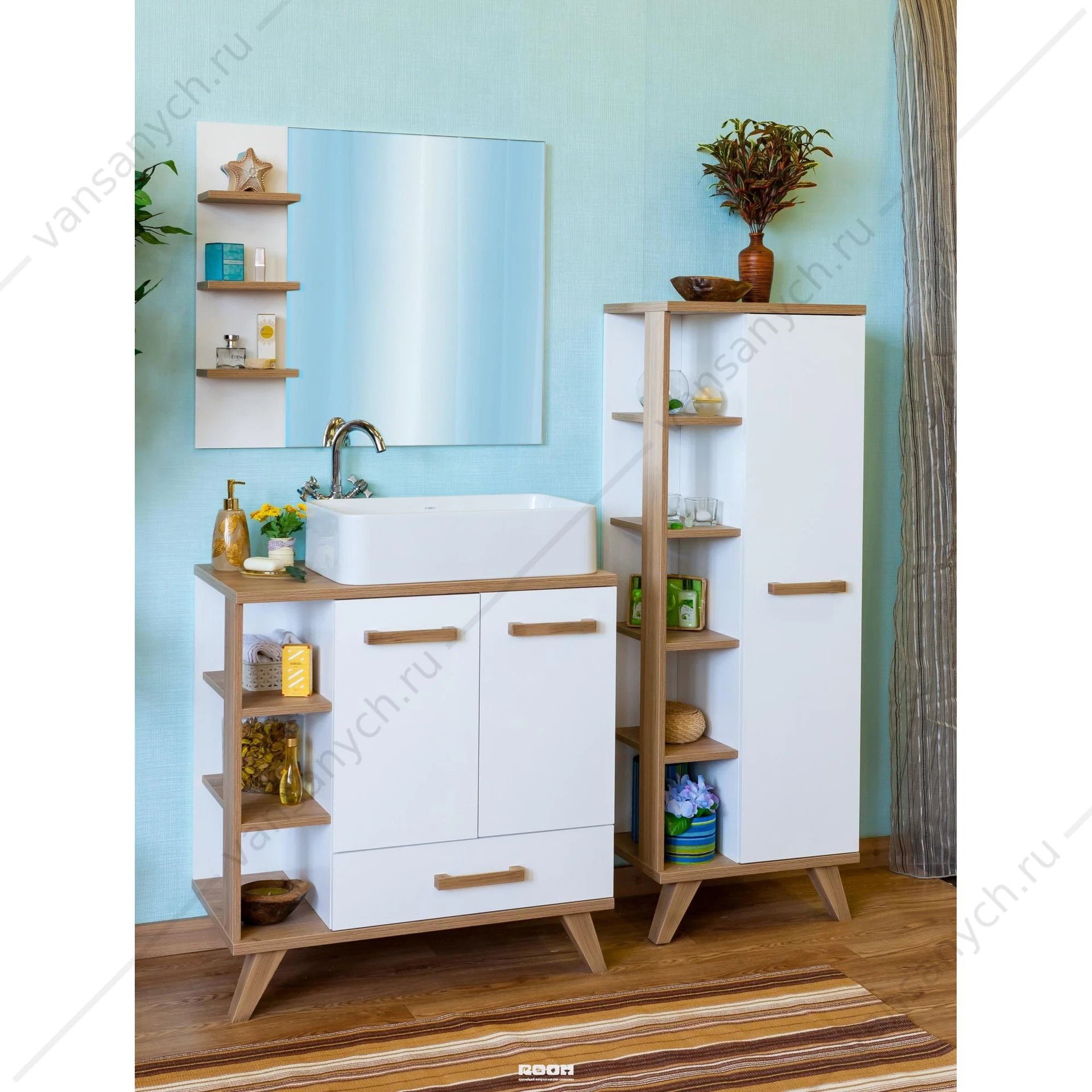 Зеркало Ингрид 80 R, 3 полки, SANFLOR С000005875