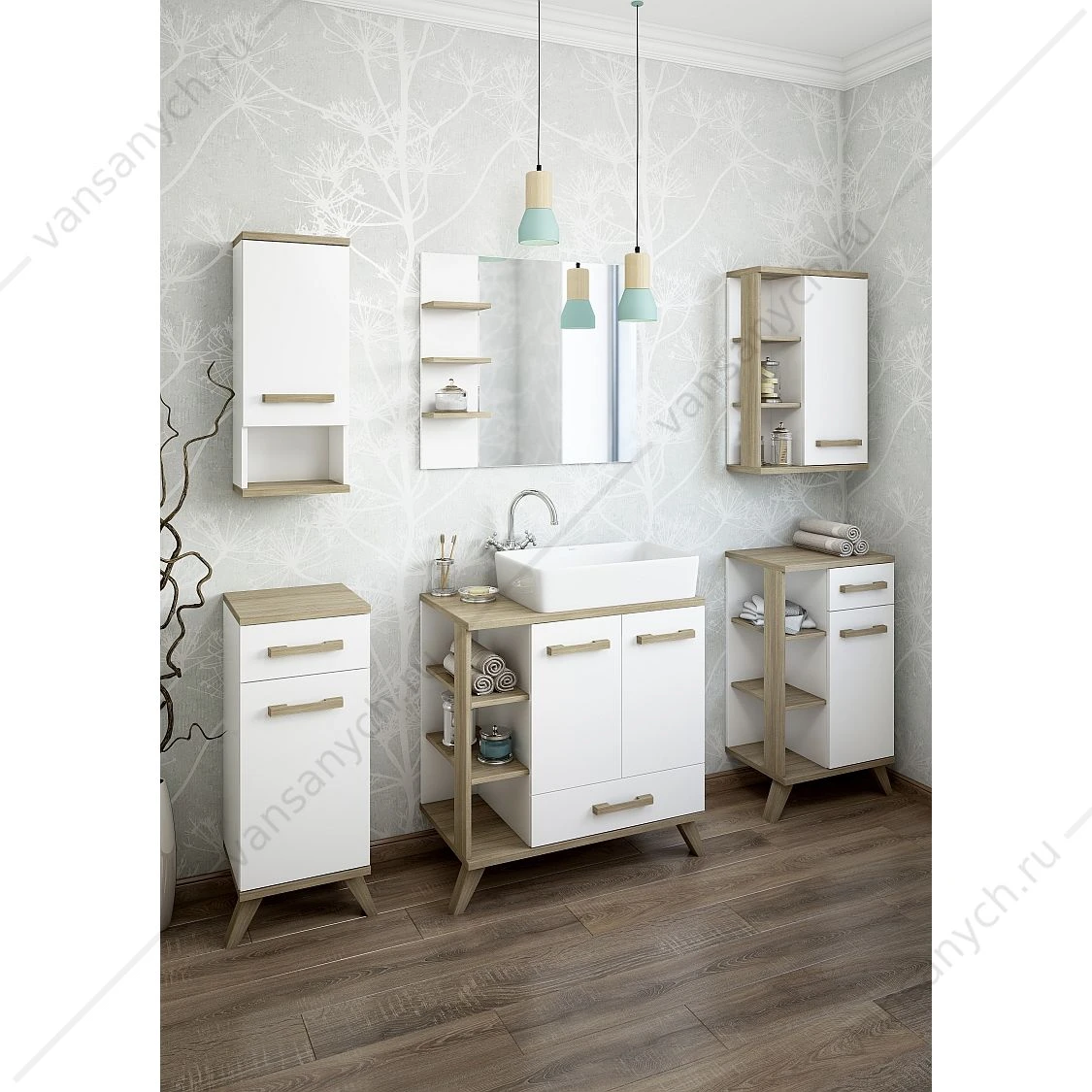 Шкаф Ингрид50 см., 1 дверь, полки, SANFLOR С03688 навесной