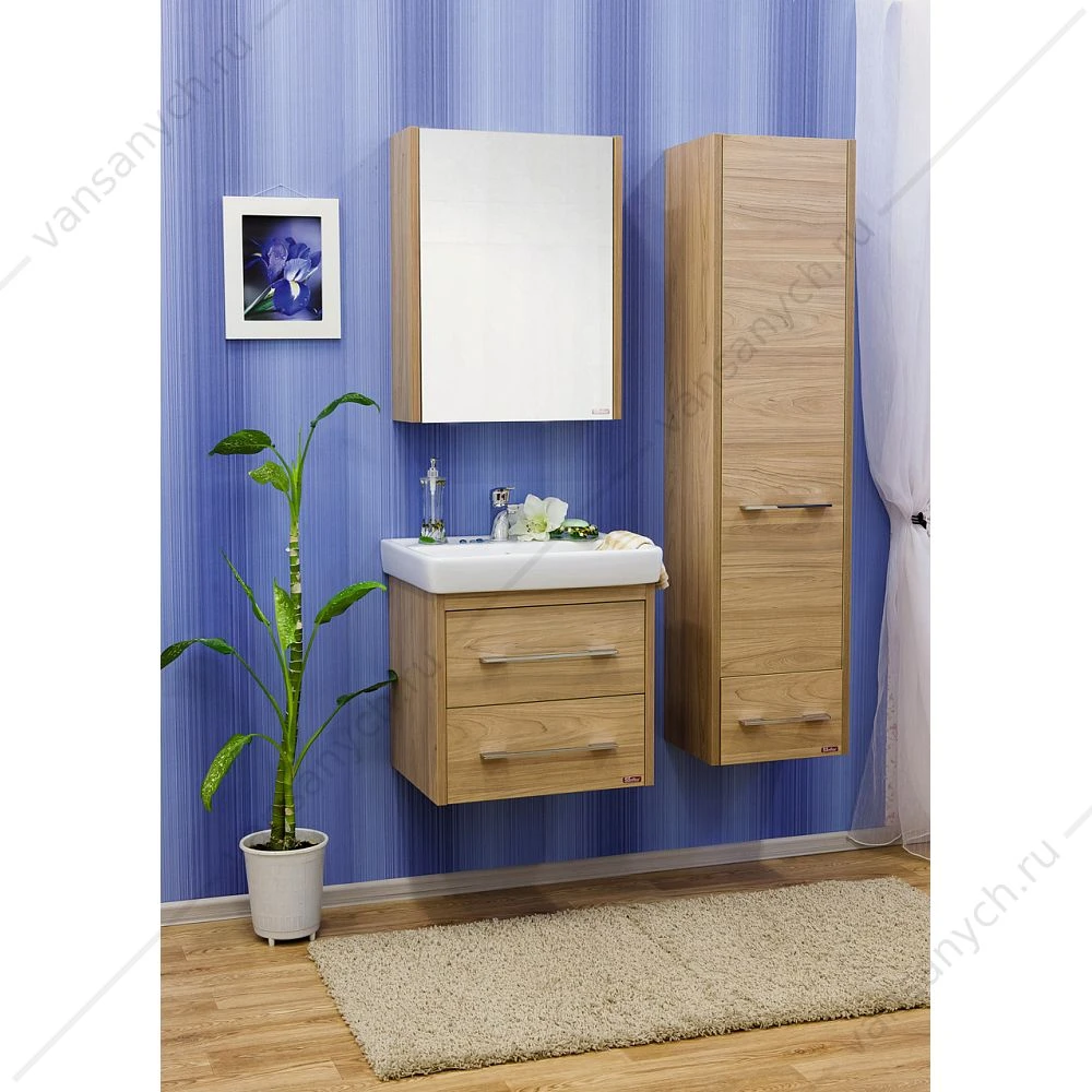 Пенал Ларго2 (ШВ) R подвесной, 1 дверь, 1 нижний ящ.,  SANFLOR Н0000000519 правый