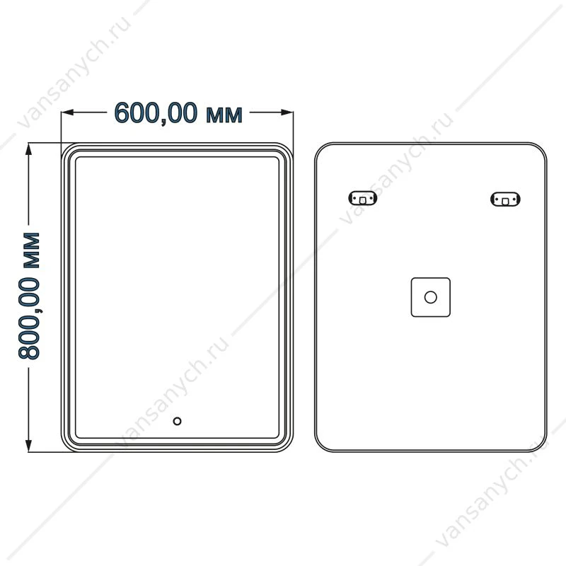 Зеркало 60х80 AZARIO Adriana c подсветкой и диммером CS00066638