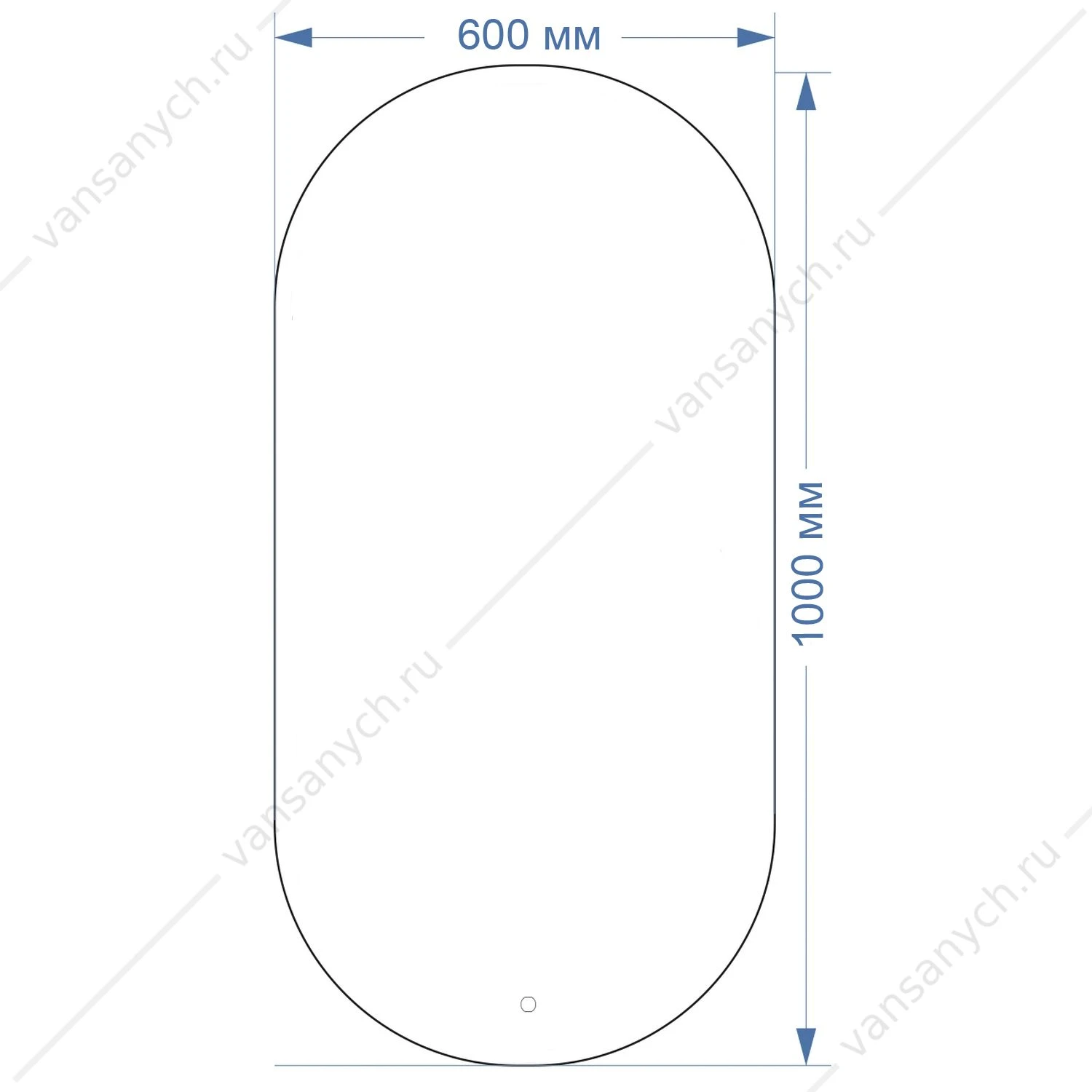 Зеркало 60х100 AZARIO Alone Arco с подсветкой, сенсор. выкл. диммер  CS00078967