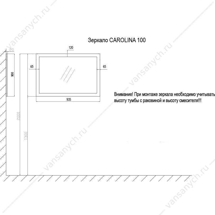 Зеркало CAROLINA 100 (940х910х20) ЗОЛОТО CS00068632