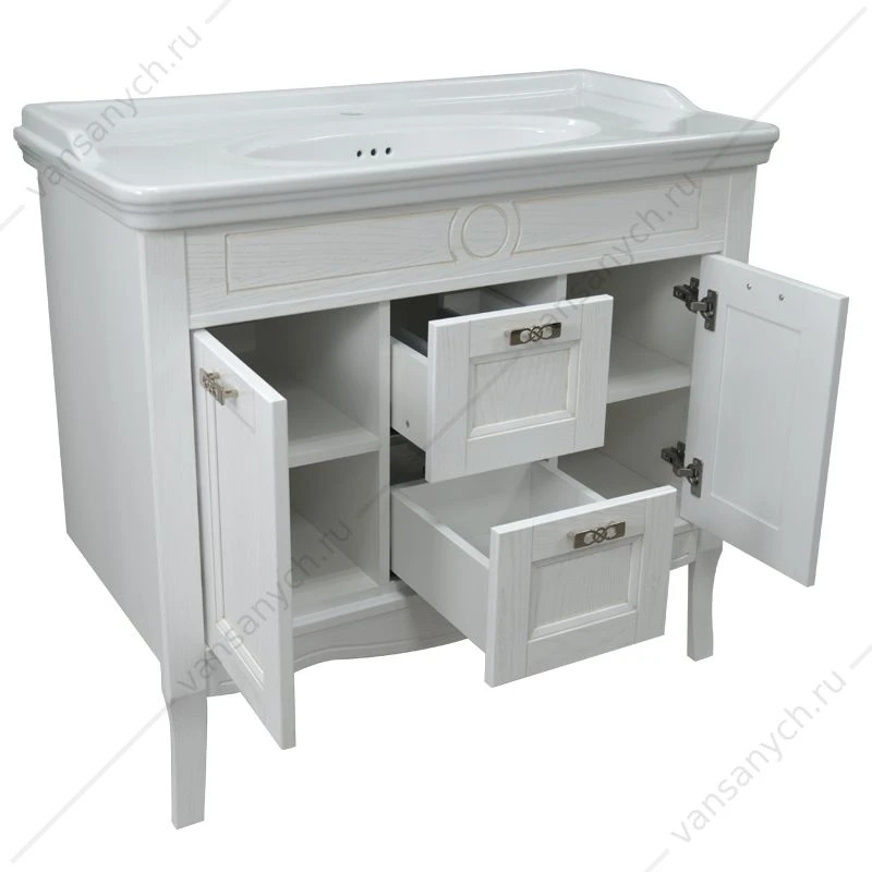 Тумба с раковиной 100см CAROLINA 100-4 патина ЗОЛОТО, раковина Artdeco 100 Kal,e CS00068635