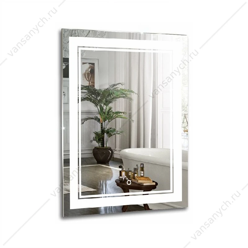 Зеркало 60х80 AZARIO GRAND подсветка с диммером, сенсор. выкл. ФР-00001397