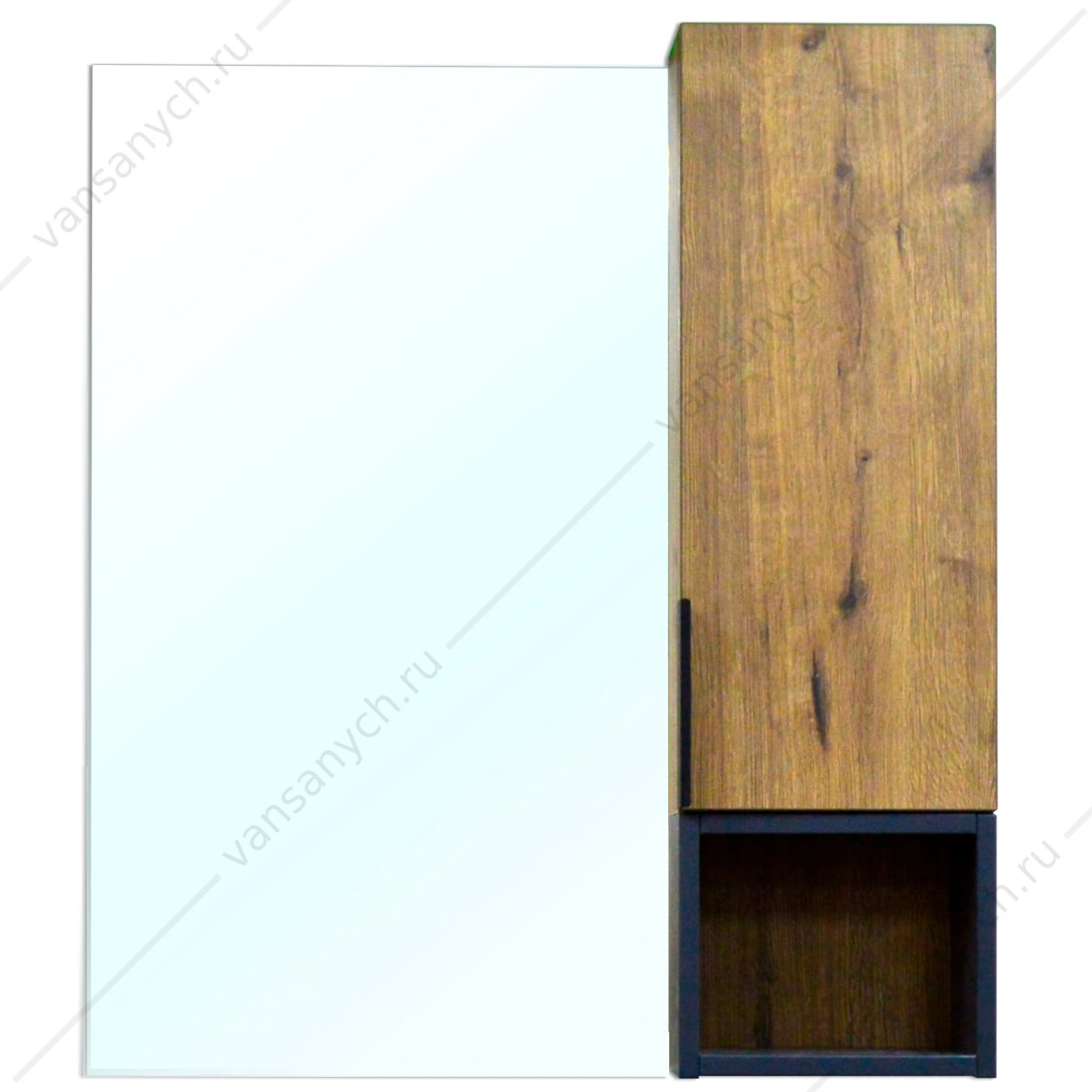 Зеркало-шкаф 75 Azario Gris 730х160х800 цвет Дуб Веллингтон CS00080419
