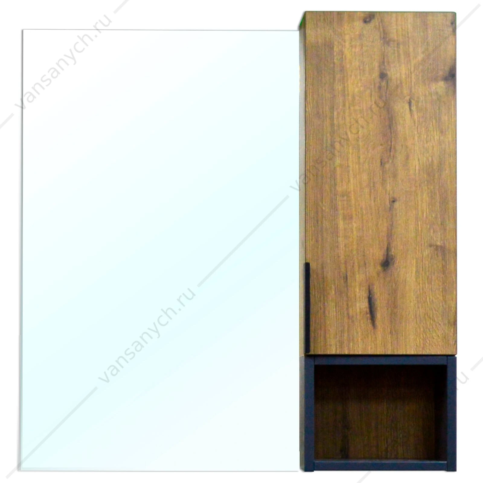 Зеркало-шкаф 90 Azario Gris 880х160х800 цвет Дуб Веллингтон CS00080416