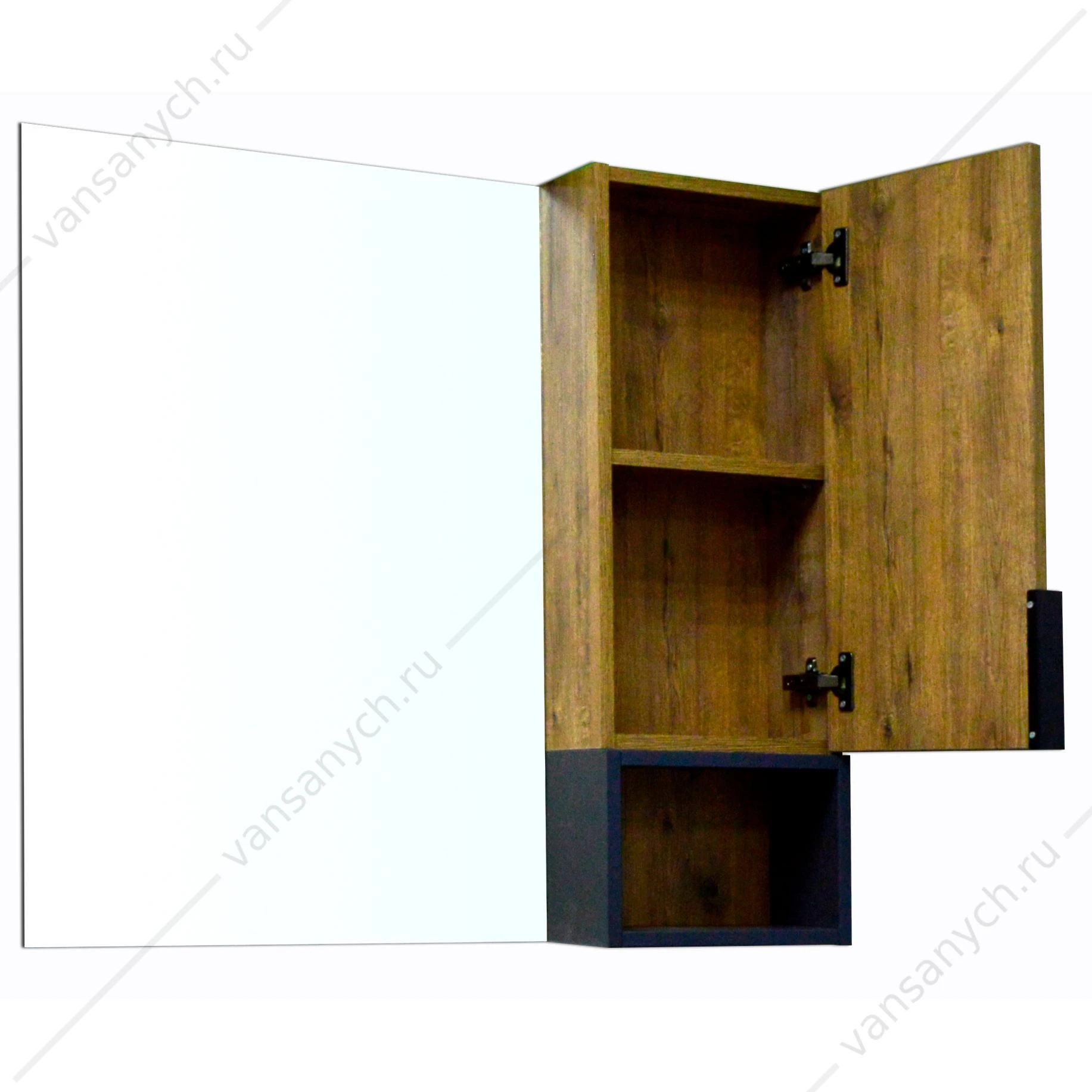 Зеркало-шкаф 90 Azario Gris 880х160х800 цвет Дуб Веллингтон CS00080416