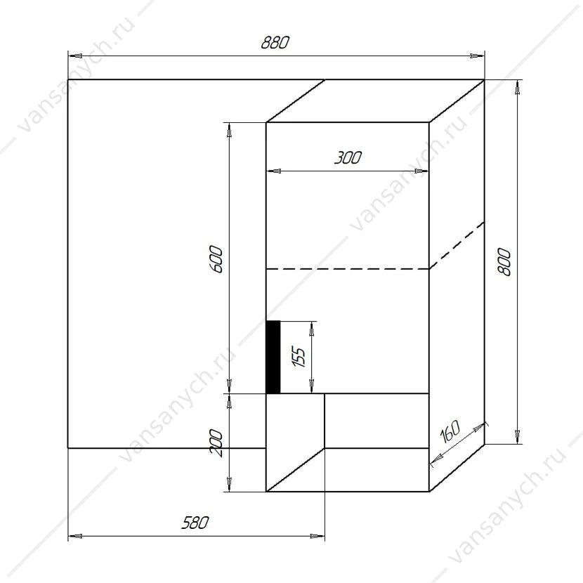 Зеркало-шкаф 90 Azario Gris 880х160х800 цвет Дуб Веллингтон CS00080416