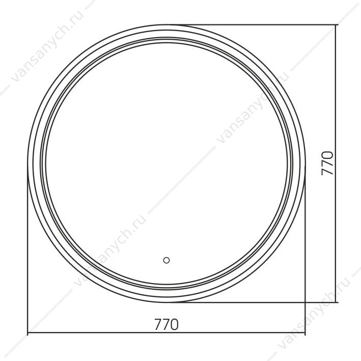 Зеркало AZARIO LIMA D77 сенсор. выкл., c подсветкой и диммером LED-00002526