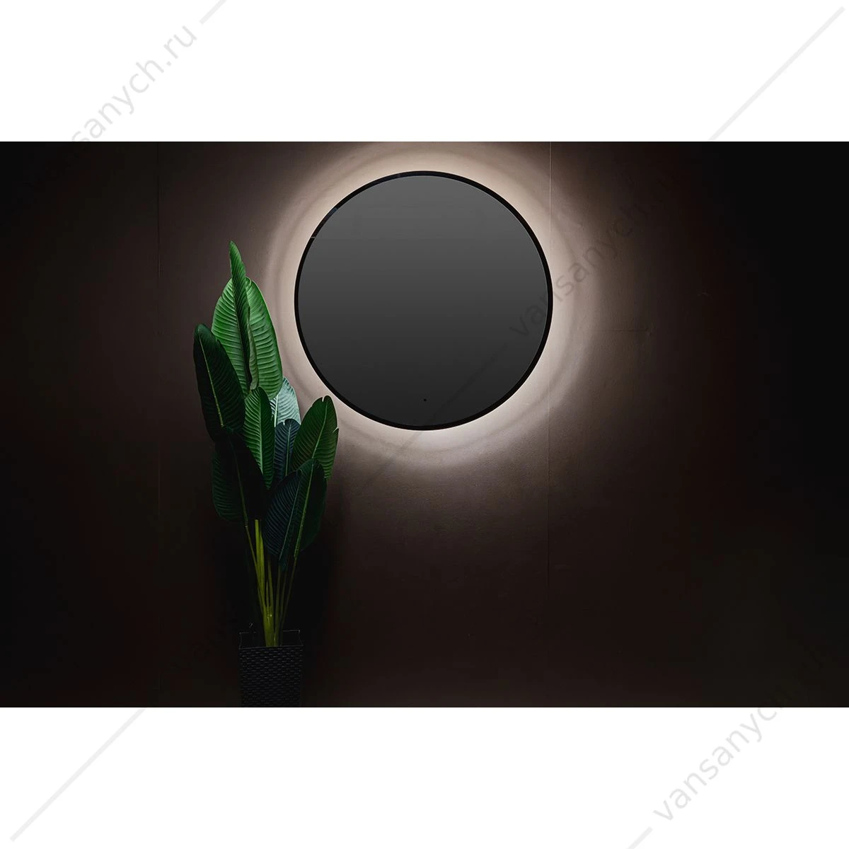 Зеркало D100 AZARIO Monaco-BLACK бесконтактный сенсор, черная рамка LED-00002769