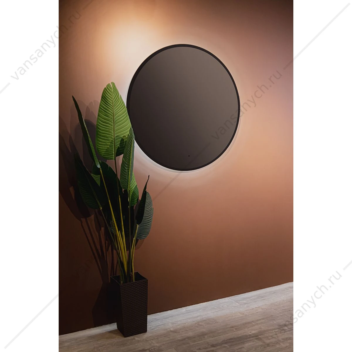 Зеркало D77 ZARIO Monaco-BLACK бесконтактный сенсор, черная рамка LED-00002770
