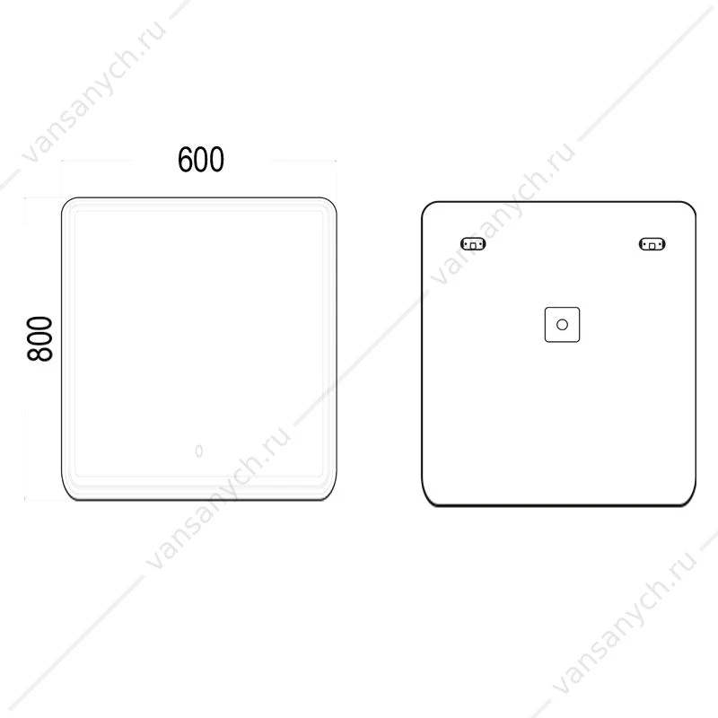 Зеркало-шкаф 60 AZARIO Adriana 1Л ЛЕВОЕ 600х800 c подсветкой и диммером CS00066642
