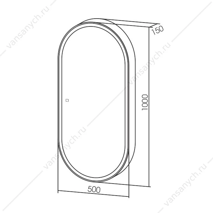 Зеркало-шкаф 50 AZARIO Soho 500х1000 подсветка, сенсор. выкл. с функцией диммера LED-00002515
