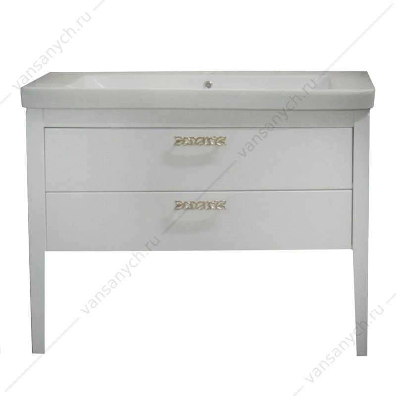 Тумба с раковиной 105см Azario VERONA, ручки золото, раковина Luxury 105, CS00058287