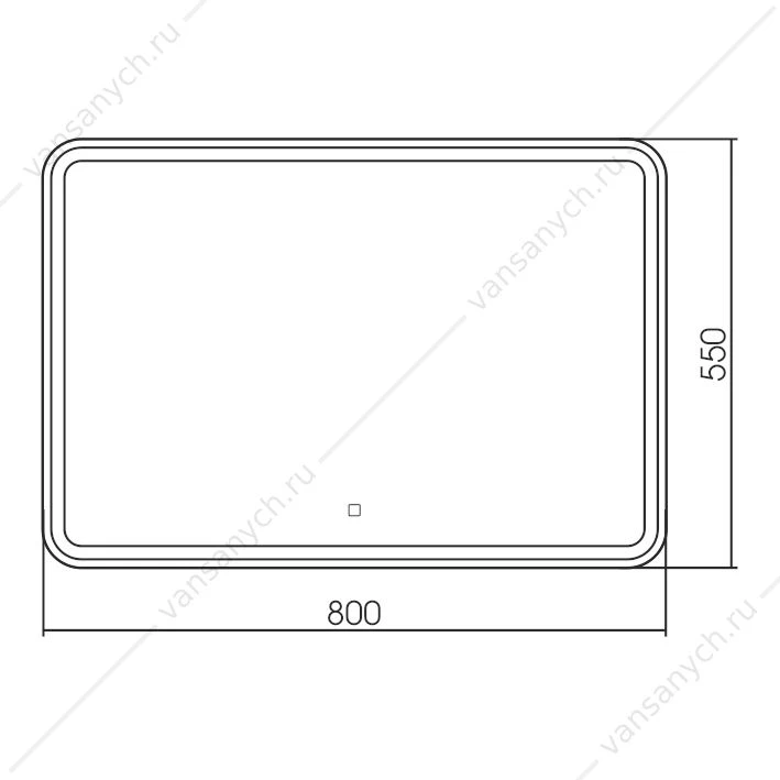 Зеркало 80х55 AZARIO Давид c подсветкой и диммером, сенсор. выкл. LED-00002533