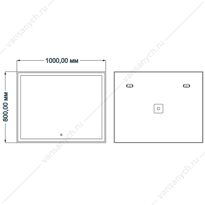 Зеркало 100х80 AZARIO Minio c подсветкой и диммером CS00071910