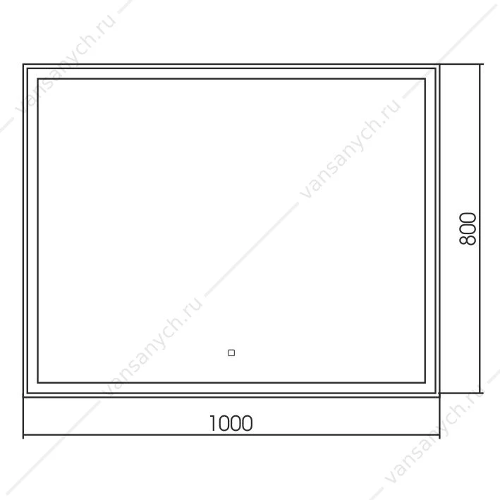 Зеркало 100х80 AZARIO Ливия, LED-подсветка с диммером, сенсор. выкл. ФР-1526