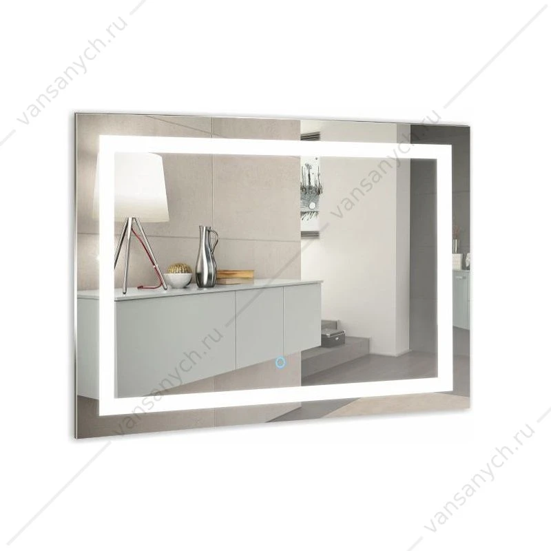 Зеркало 80х60 AZARIO Ливия, LED-подсветка с диммером, сенсор. выкл. ФР-00000942