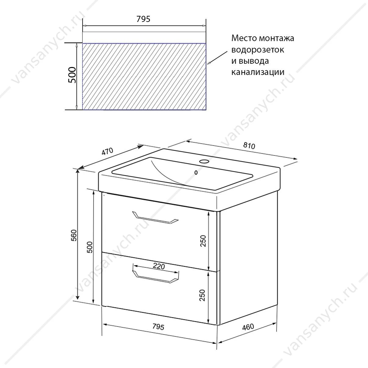 Тумба с раковиной 80 Azario Ника подвесная, раковина Monte tx 80 белый матовый CS00080145