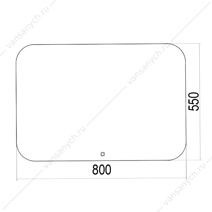 Зеркало 80х55 AZARIO Паллада c подсветкой и диммером, сенсор выкл LED-00002243