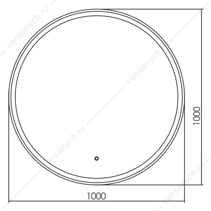 Зеркало D100 AZARIO Перла c подсветкой и диммером, сенсор выключатель LED-00002464