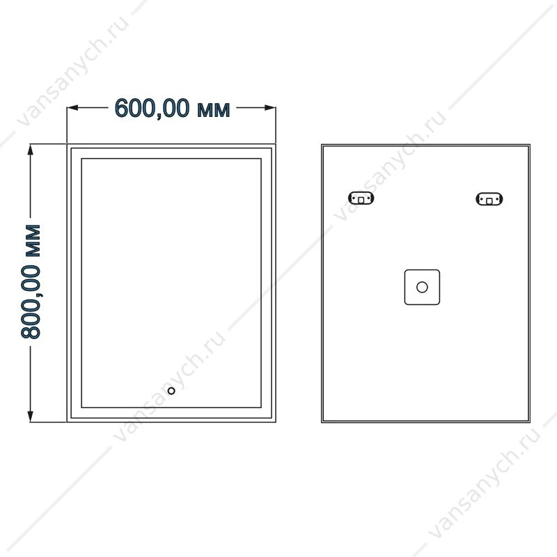 Зеркало 60х80 AZARIO Minio c подсветкой и диммером CS00066631