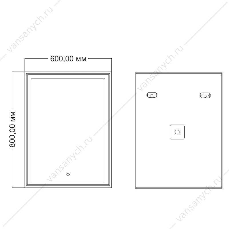 Зеркало 60х80 AZARIO Melis с подсветкой и диммером CS00066634