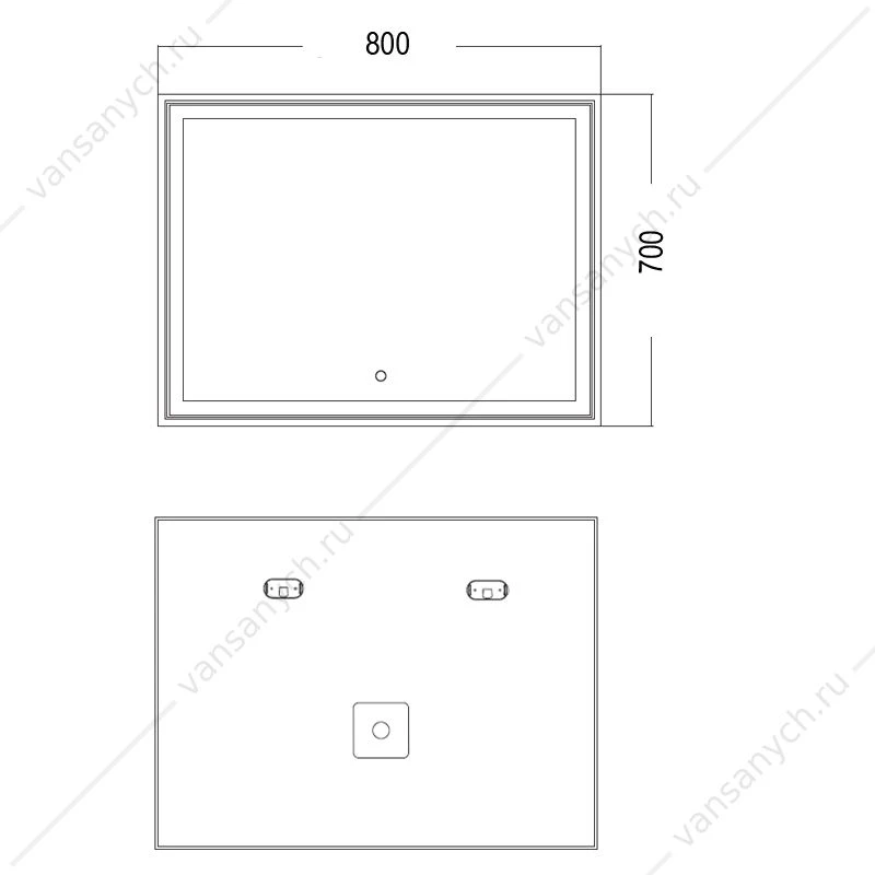 Зеркало 80х70 AZARIO Melis с подсветкой и диммером CS00066635