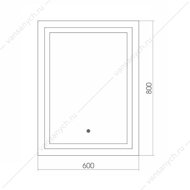 Зеркало 60х80 AZARIO Рига c подсветкой и диммером, сенсор. выкл. ФР-00001378
