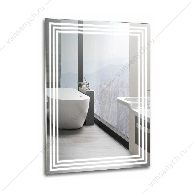Зеркало 60х80 AZARIO Спарта, LED-подсветка с диммером, сенсор. выкл. ФР-00001412