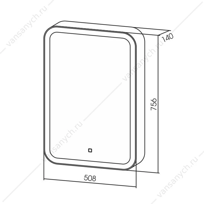 Зеркало-шкаф 50 AZARIO Фиджи 508х756х140 c подсветкой и диммером LED-00002362