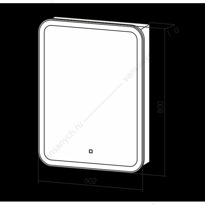 Зеркало-шкаф 60 AZARIO Фиджи flip подсветка, сенсор. выкл. с функцией диммера LED-00002472