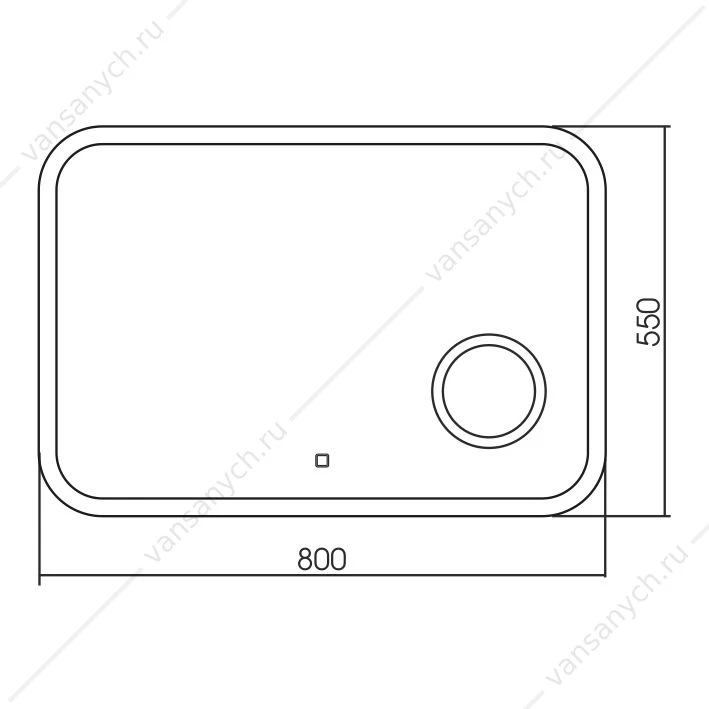 Зеркало 80х55 AZARIO Эльза, LED-подсветка с диммером, сенсор. выкл. ФР-00002156