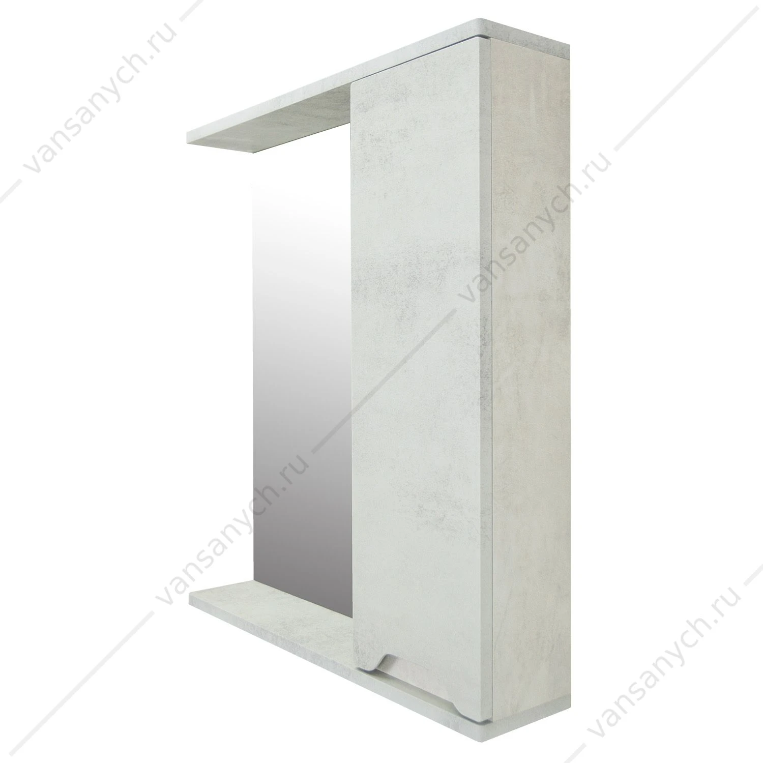 Зеркало-шкаф 60 Loranto Florena 600х135х600 правый, светлый бетон CS00086984