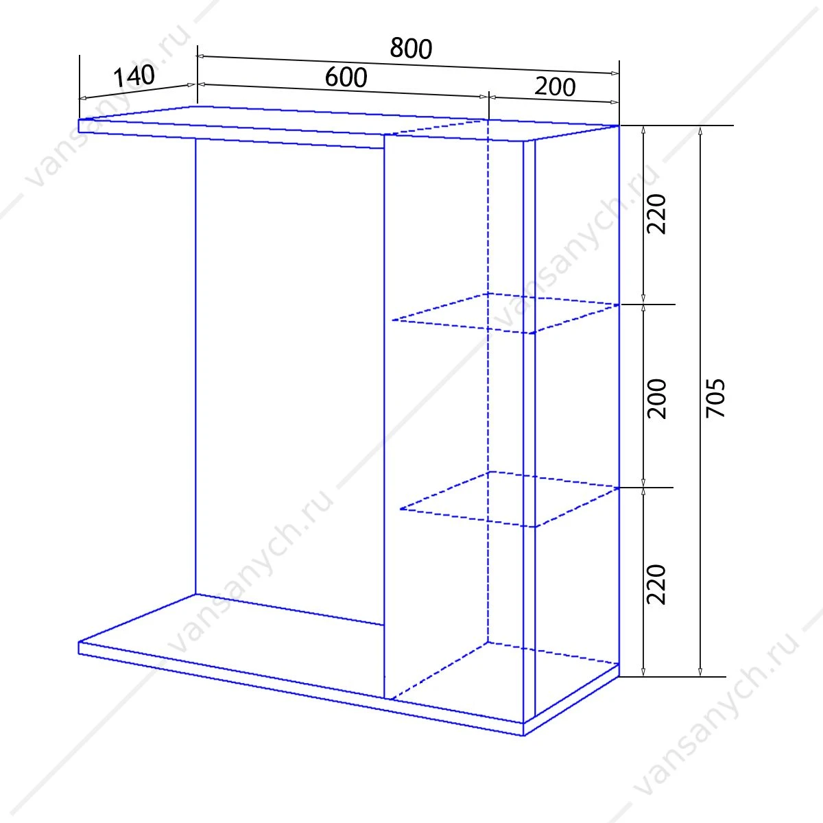 Зеркало-шкаф 80 Loranto Janet 800х700х140, механизм доводчика, ольха CS00049713