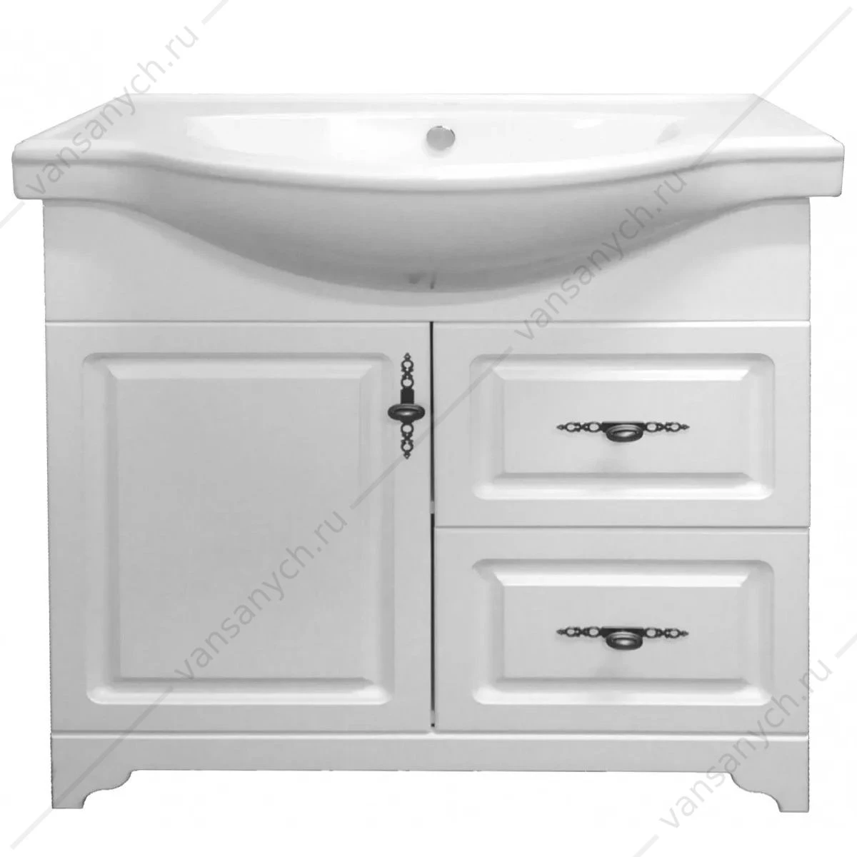 Тумба с раковиной 80см Loranto Janet, Ольха, раковина Классик SL 80, CS00049870