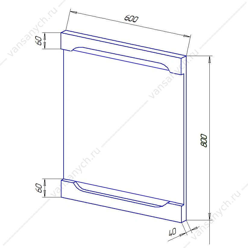 Зеркало 60х80 LORANTO Арфа 60 с подсветкой CS00044638