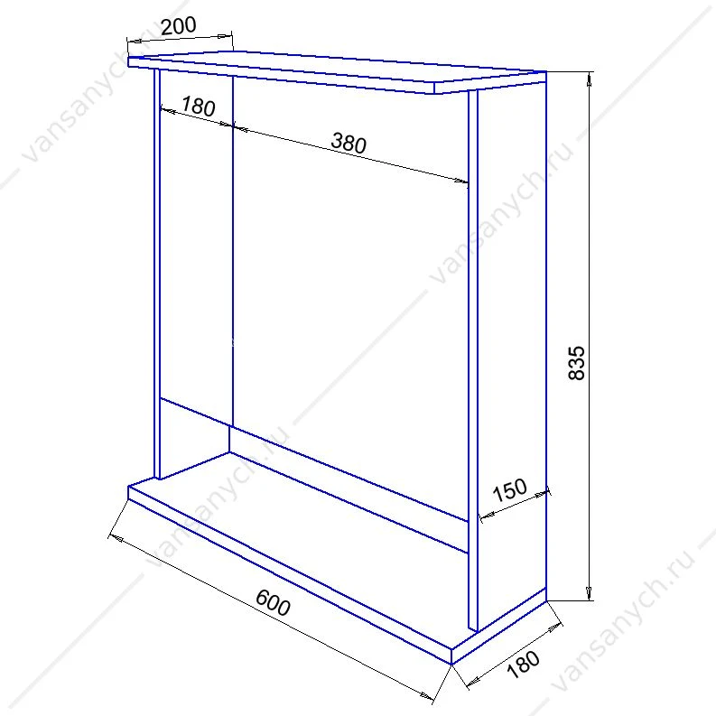 Зеркало-шкаф 60 Loranto Арфа 600х835х200 с подсветкой CS00046149