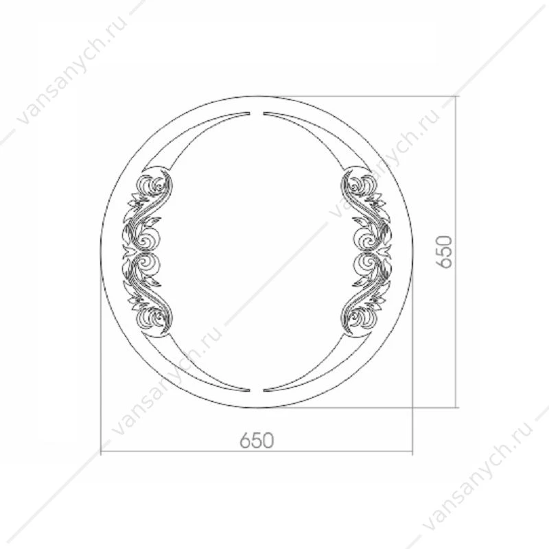 Зеркало D65 LORANTO Санторини, пескоструйный рисунок, ФР-00001078