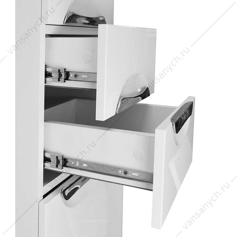 Пенал Loranto Стиль 60 с корзиной для белья, 600х1970х330, белый CS00024799