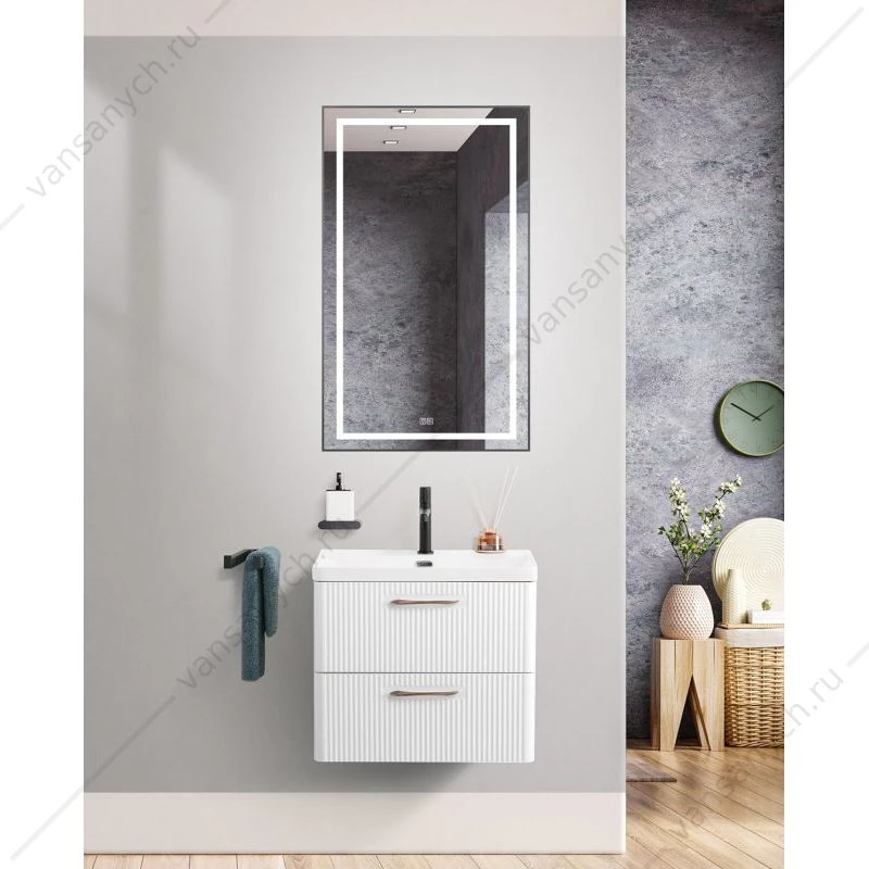 Тумба под раковину 50 BELBAGNO DUE 2ящ. подвесная, белый глянец, DUE-500-2C-SO-BL-P