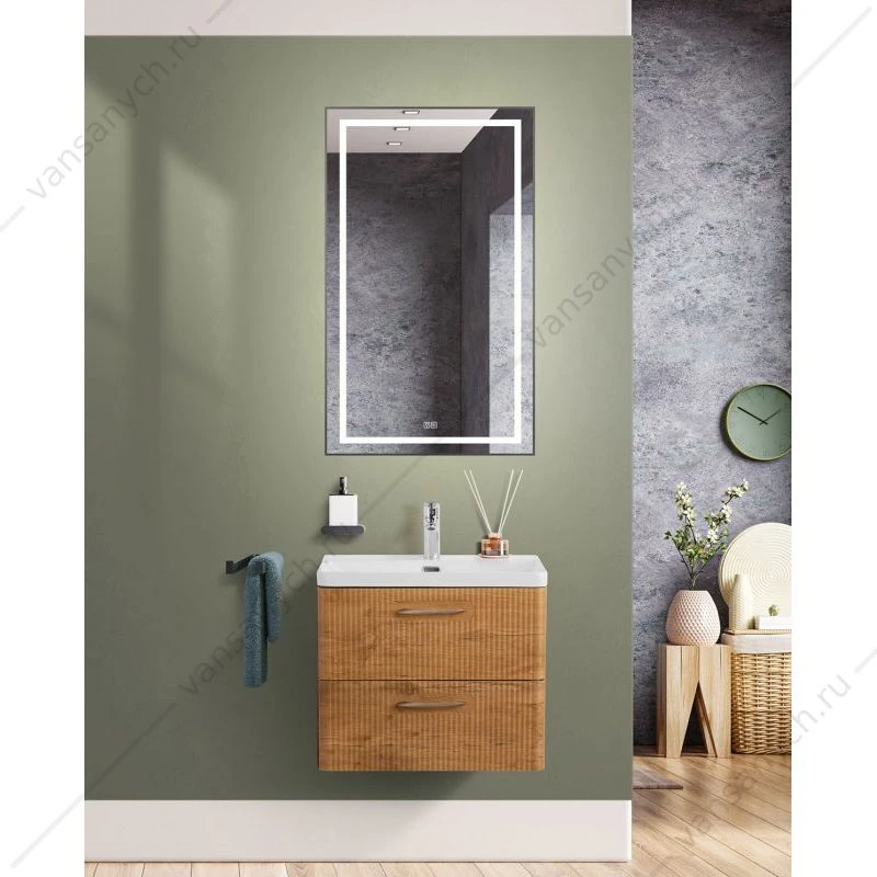 Тумба под раковину 60 BELBAGNO DUE 2ящ. подвесная, Rovere Nature, DUE-600-2C-SO-RN-P