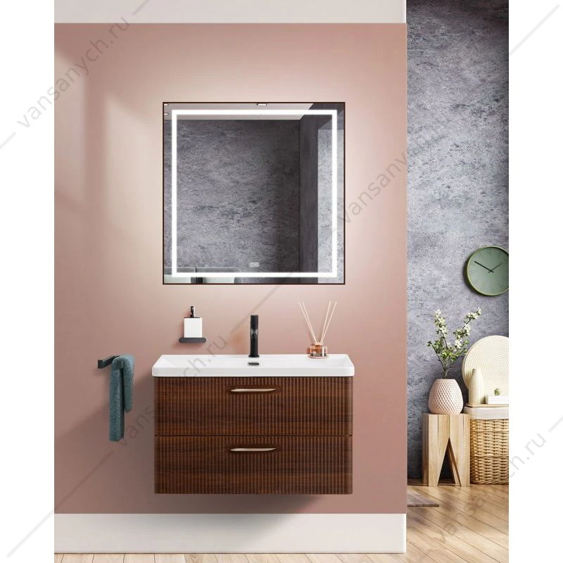 Тумба под раковину 80 BELBAGNO DUE 2ящ. подвесная, Noce, DUE-800-2C-SO-NOCE-P